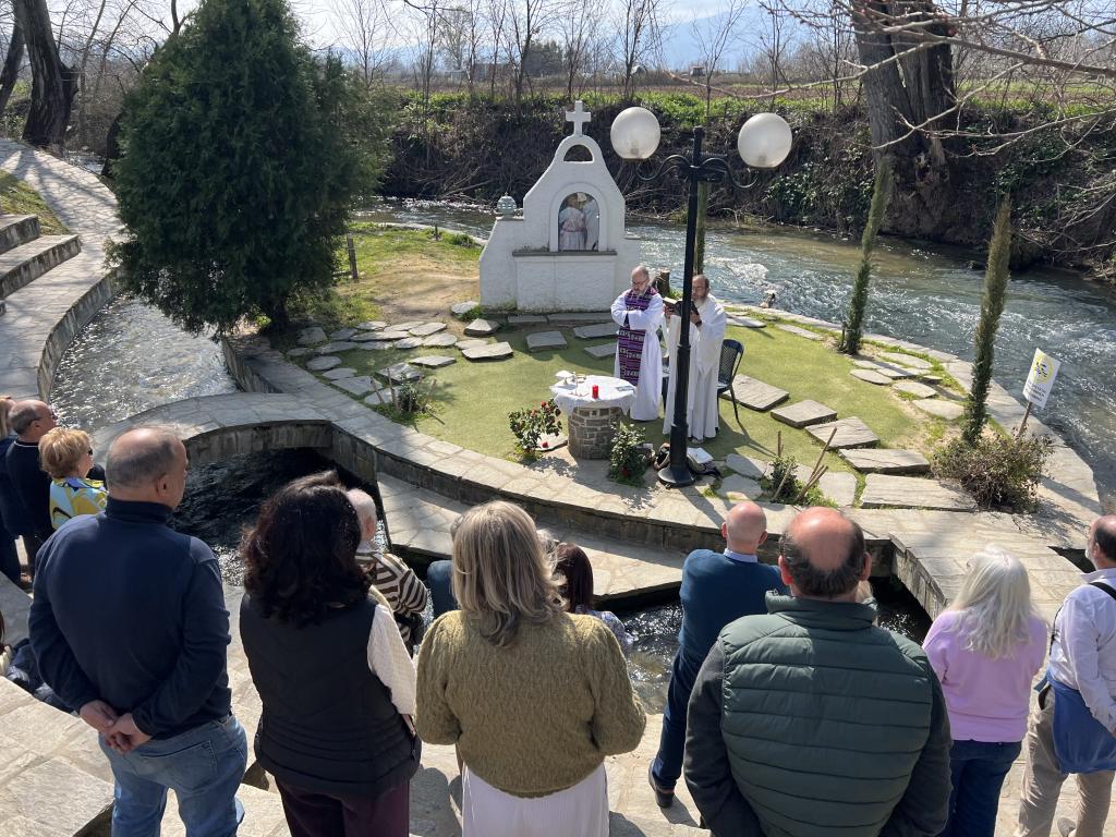 Lugar tradicional del bautismo de Lidia en Filipos durante la ruta de San Pablo en Grecia